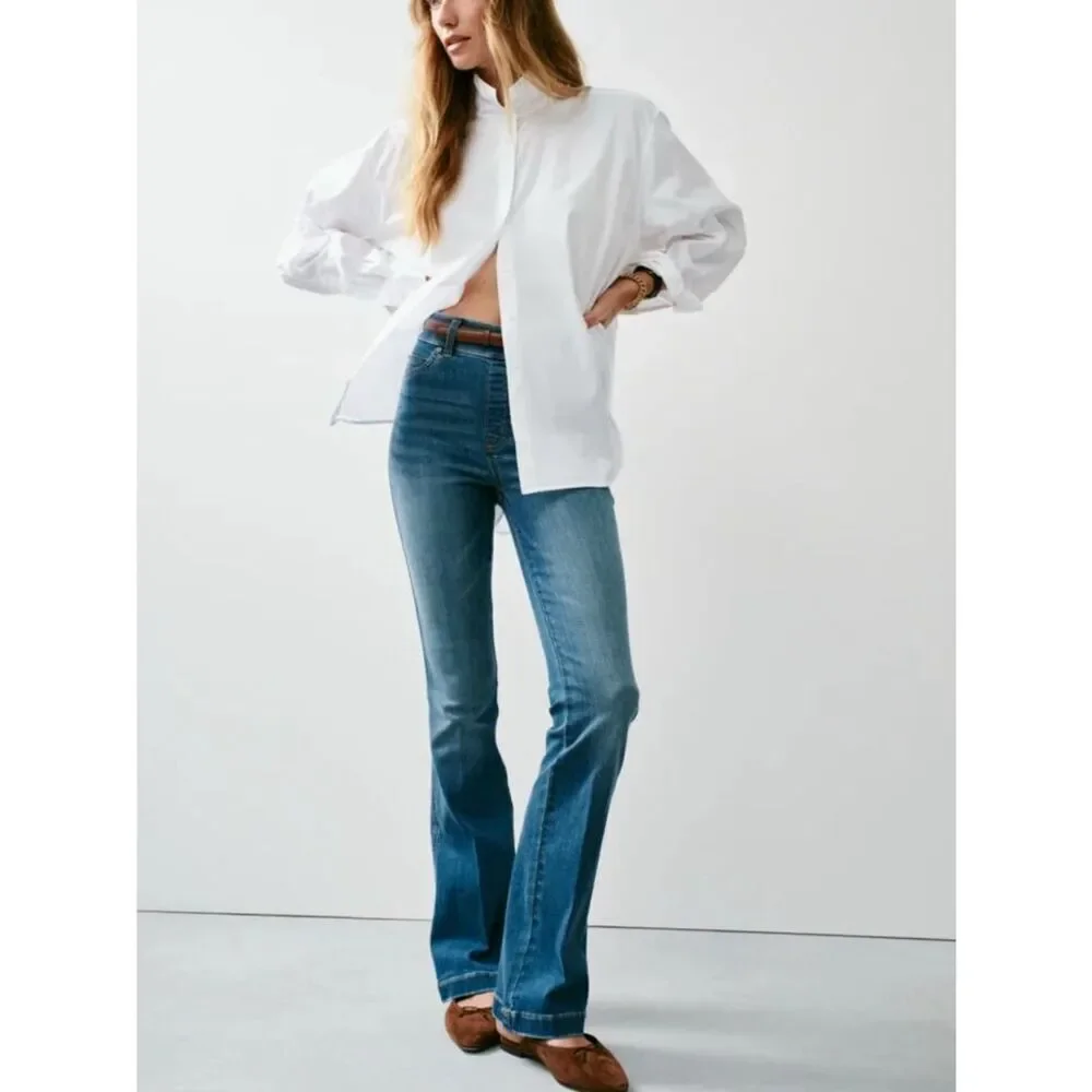 NWT Spanx Flare Jeans Vintage Indigo Women’s Size XL